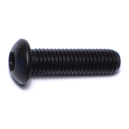 Midwest Fastener M8-1.25 Socket Head Cap Screw, Button, Black Oxide Steel, 30 mm Length, 4 PK 75984
